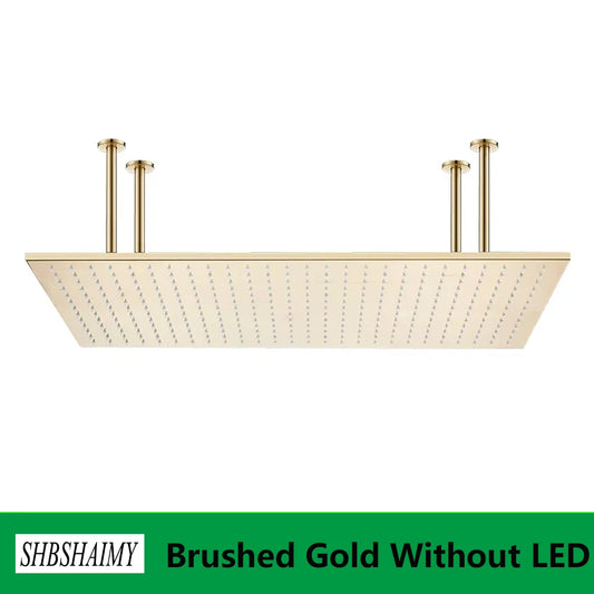 Shbshaimy LED Square Rainfall Shower Head With Stainless Steel Construction