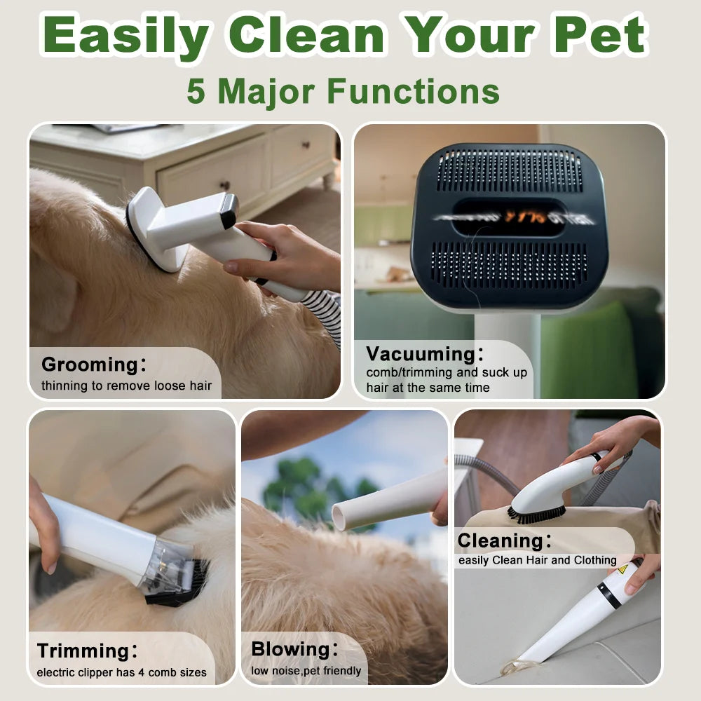 Professional 5 In 1 Pet Grooming Hair Vacuum And Blower