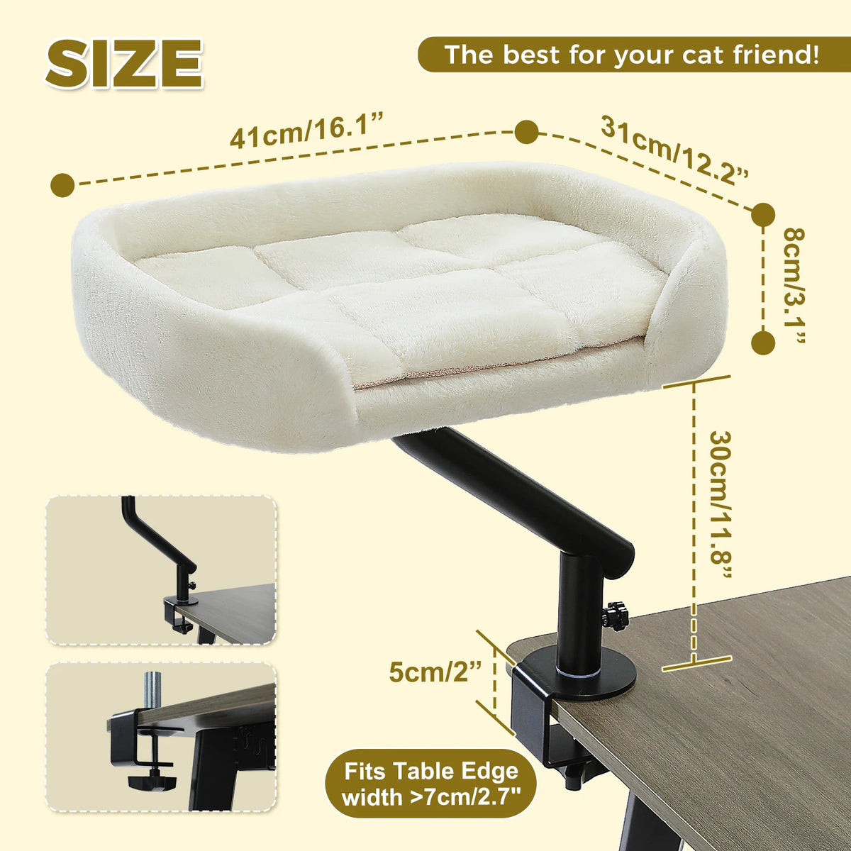 PAWZ Road Rotating Cat Bed Desk Stand Breathable Pet Hammock