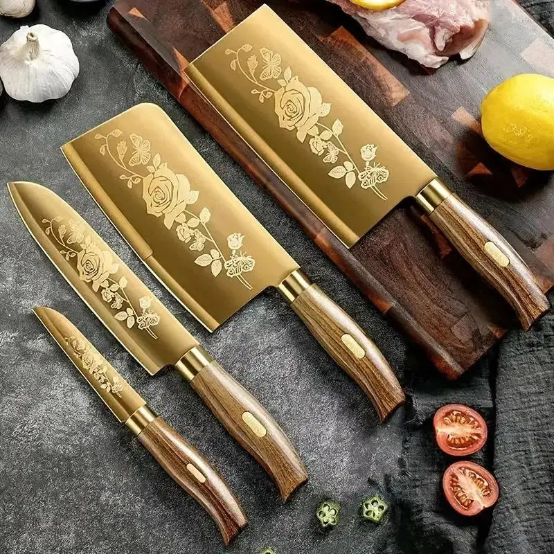 Premium Titanium Coated Stainless Steel Kitchen Knife Set