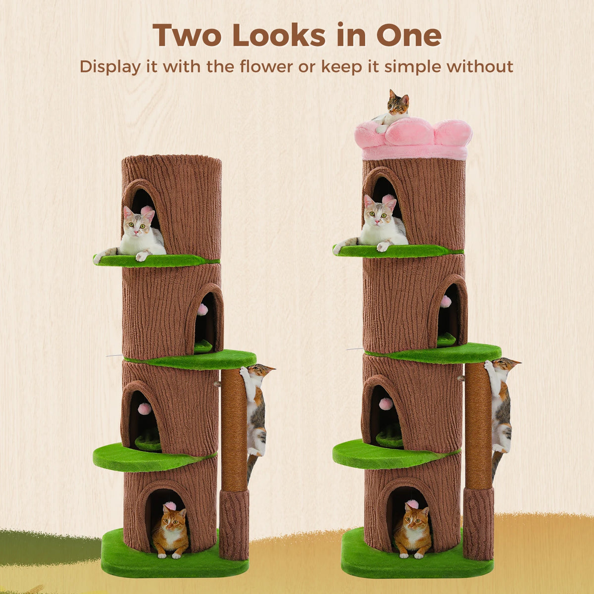 PAWZ Road Sturdy Cat Tower With Four Spacious Luxury Condos