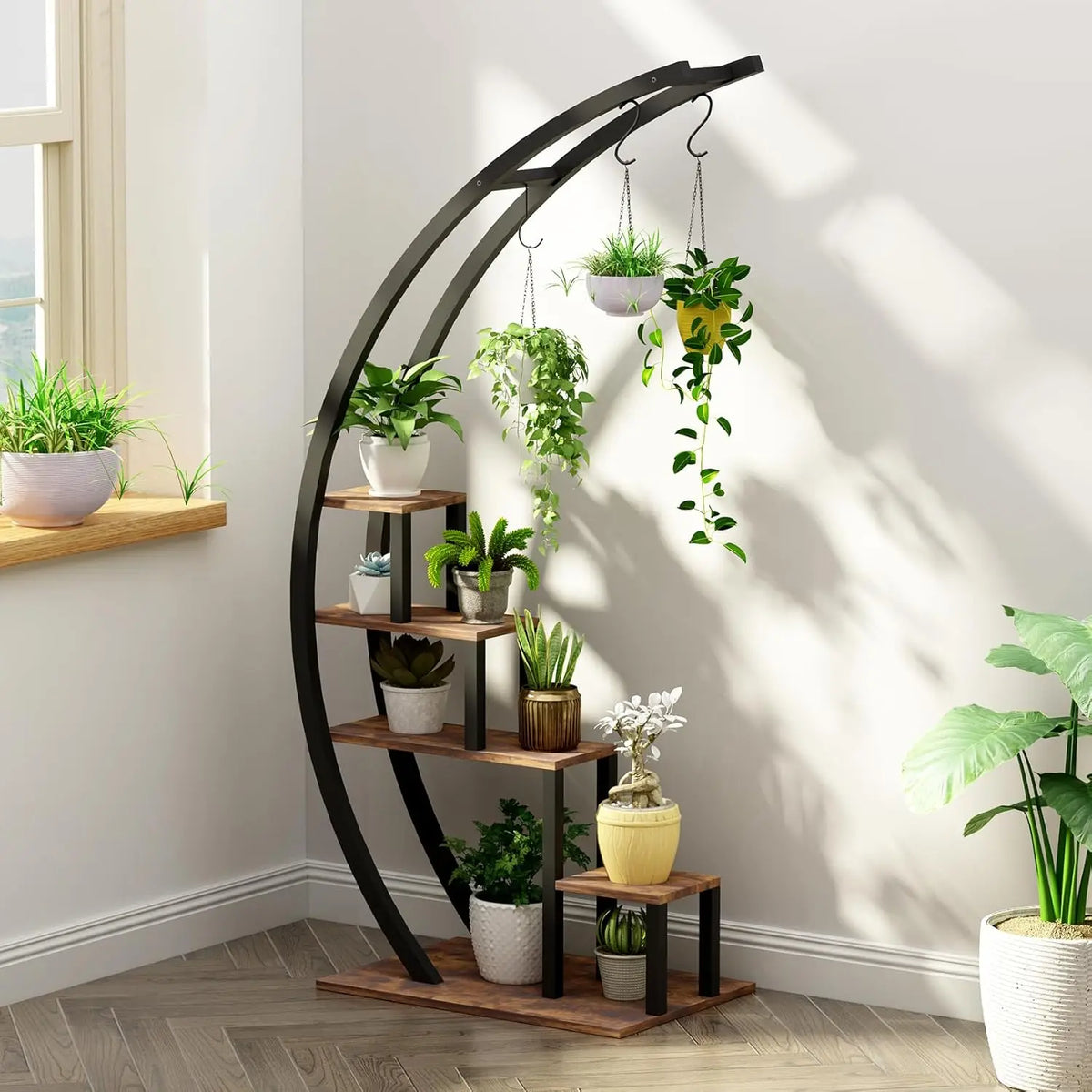 Twister Ck Five Tier Metal Plant Stand For Home Patios