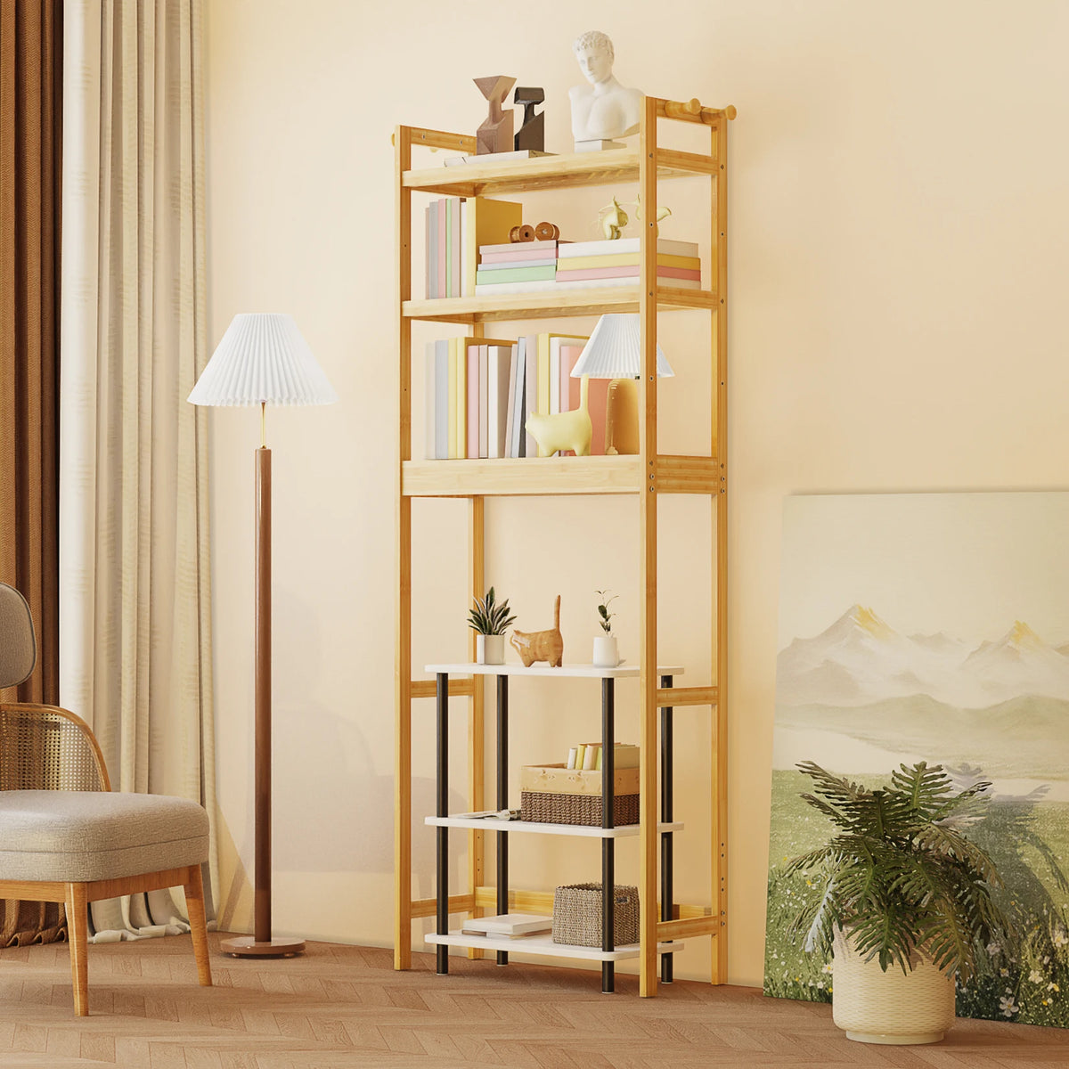 Bamboo Triple Tier Bathroom Over Toilet Storage Shelf