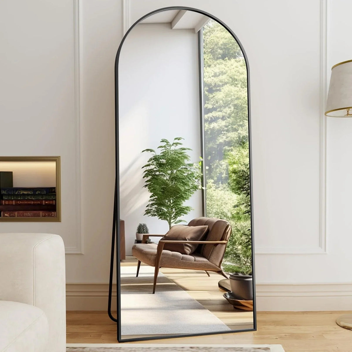 Modern Arched Floor Mirror Free Standing Full Body Home Decor