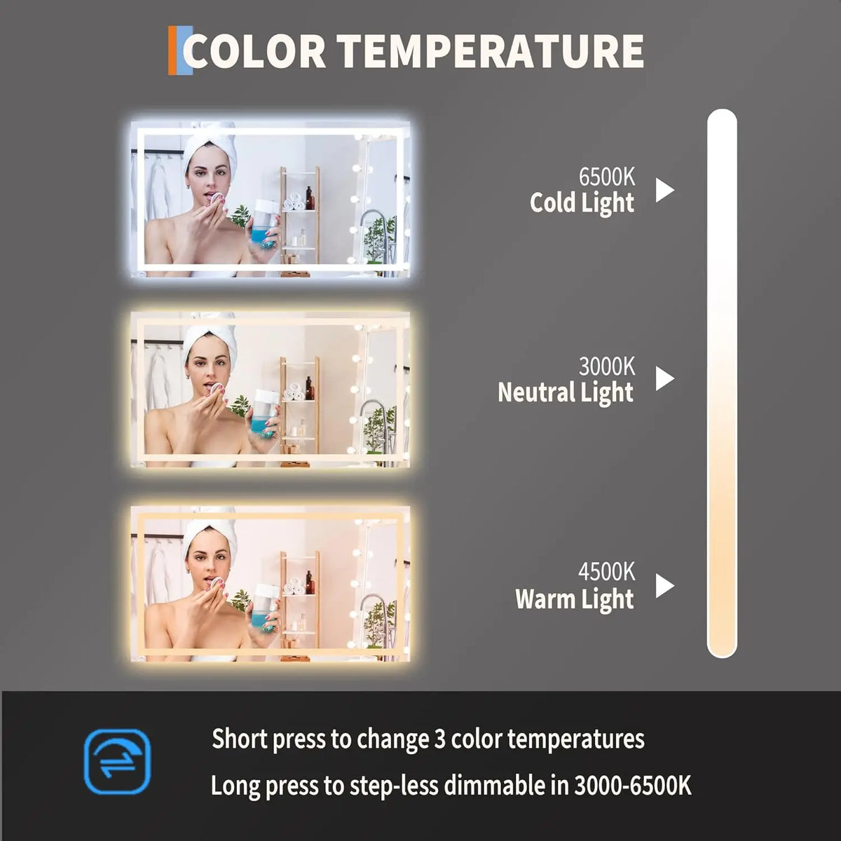 Twister Ck Led Bathroom Mirror With Anti Fog And Dimming