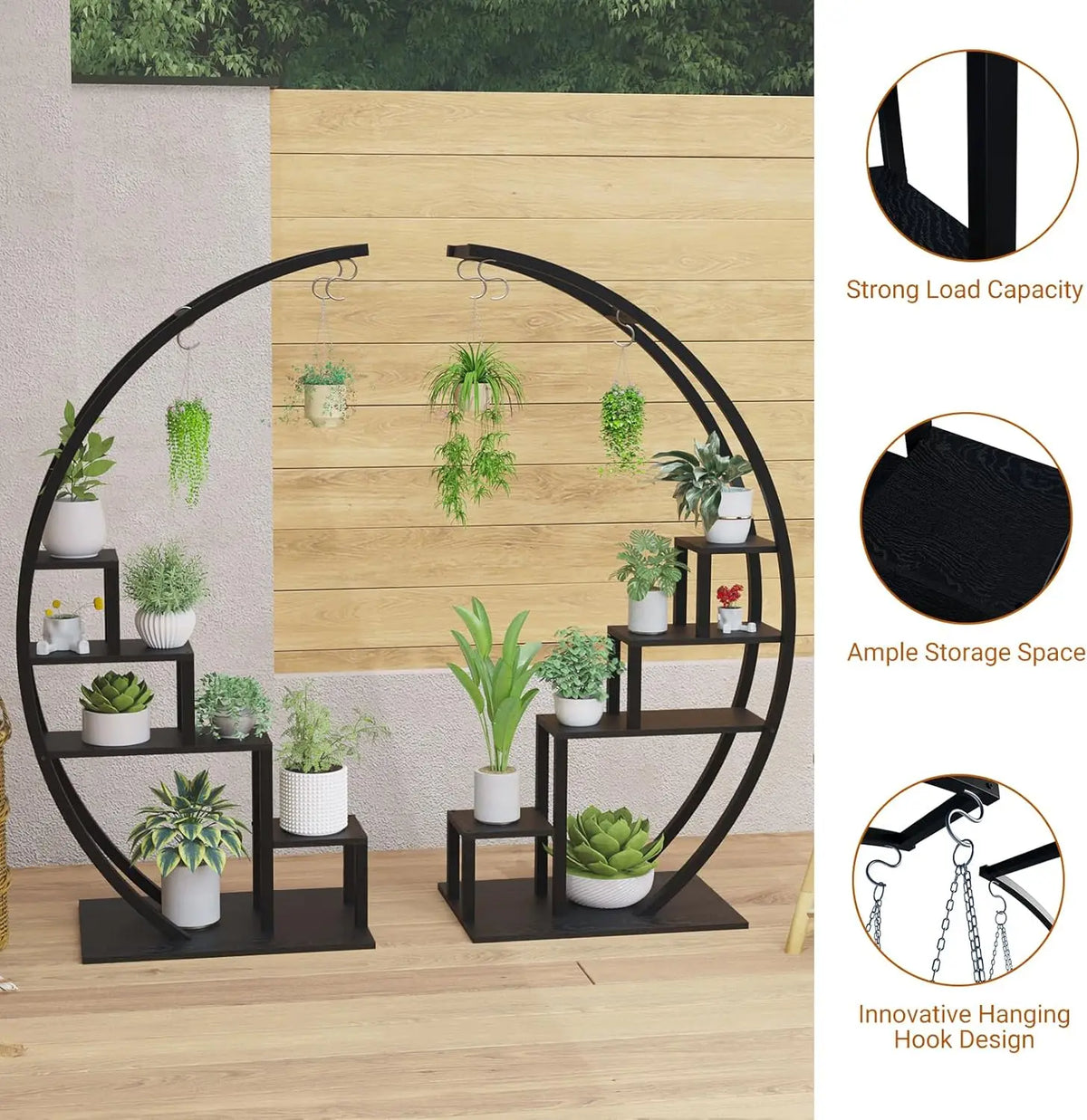 Twister Ck Five Tier Metal Plant Stand For Home Patios