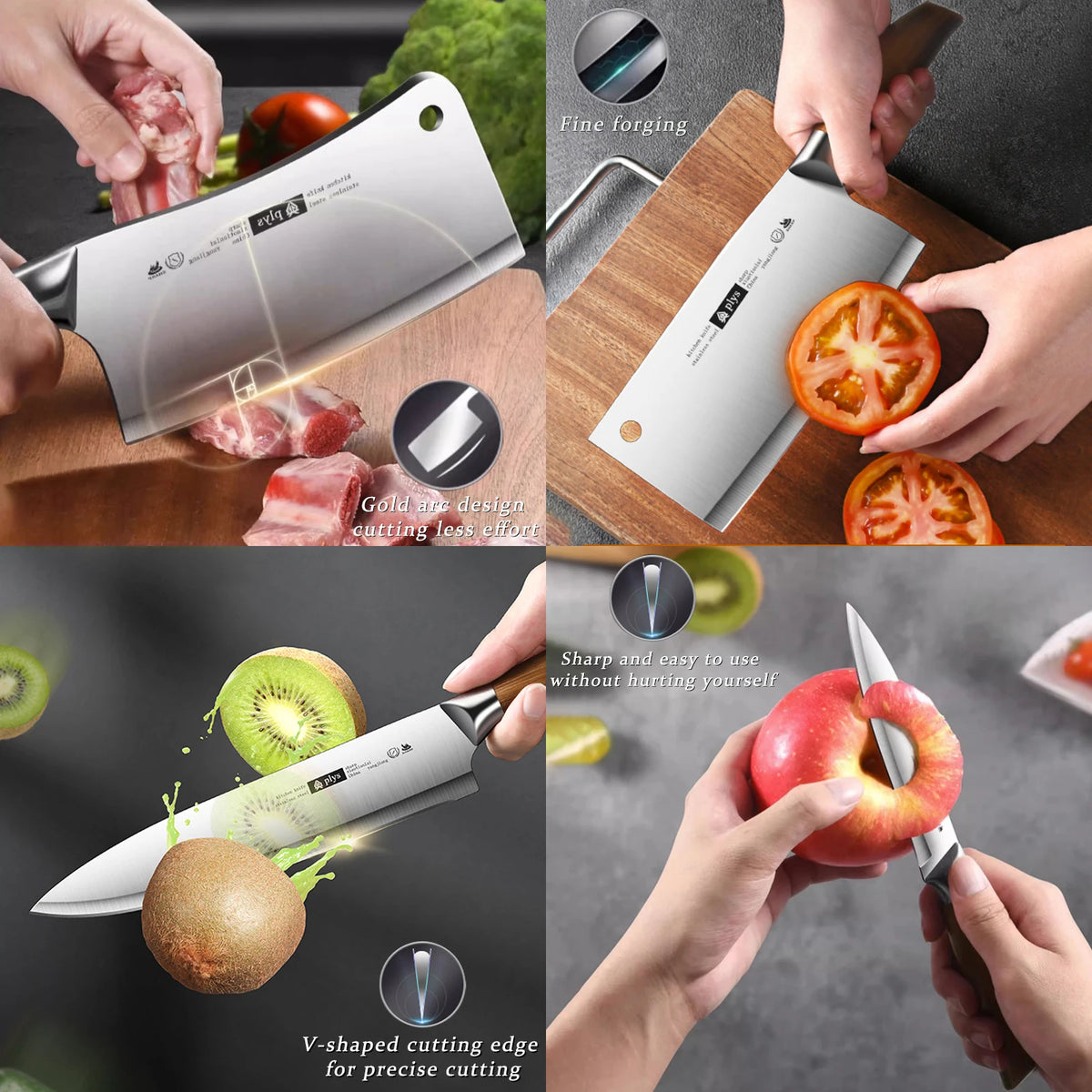 Professional Stainless Steel Kitchen Knife Set For Home Chef Cutting