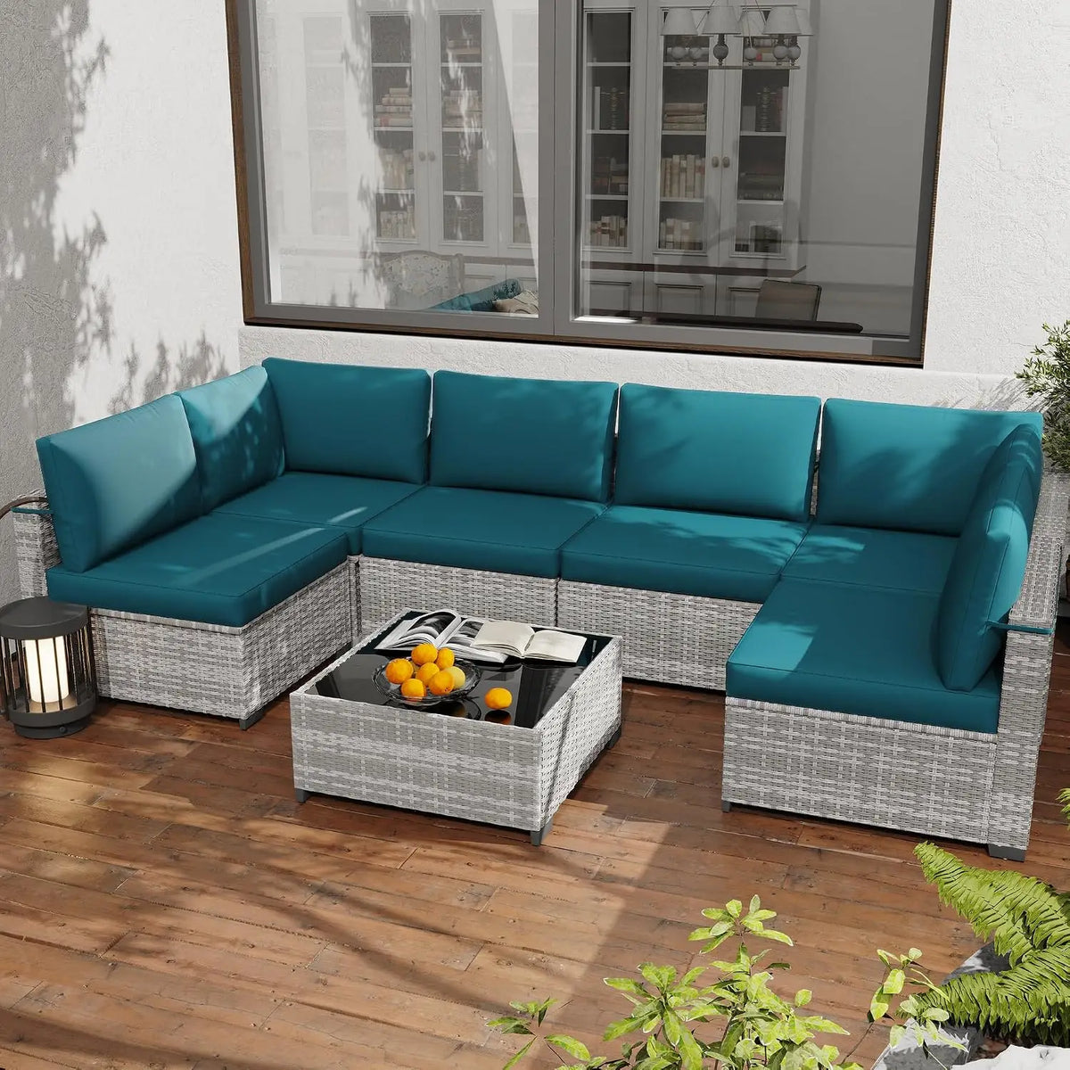 All Weather PE Rattan Modular Sectional Patio Conversation Set