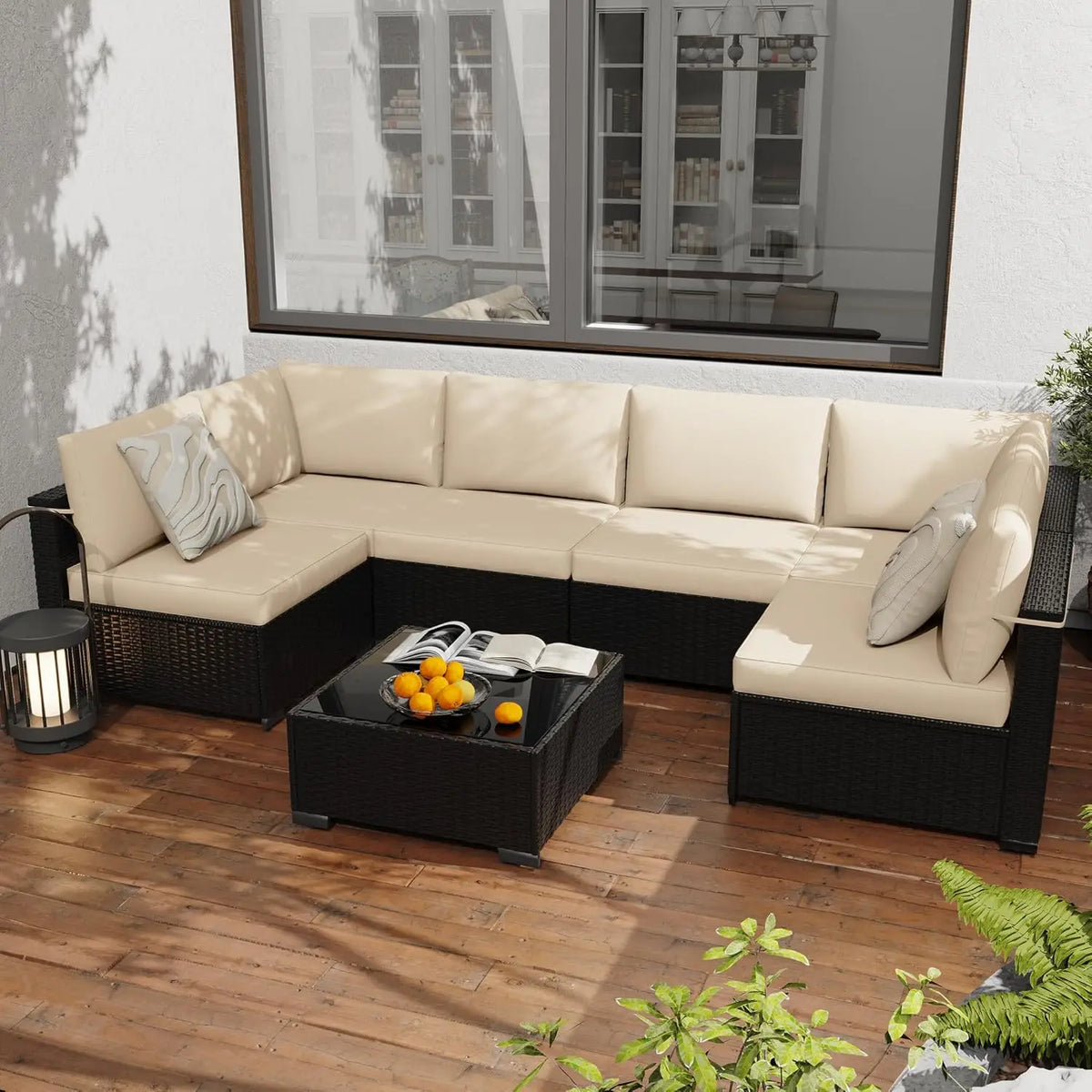 All Weather PE Rattan Modular Sectional Patio Conversation Set