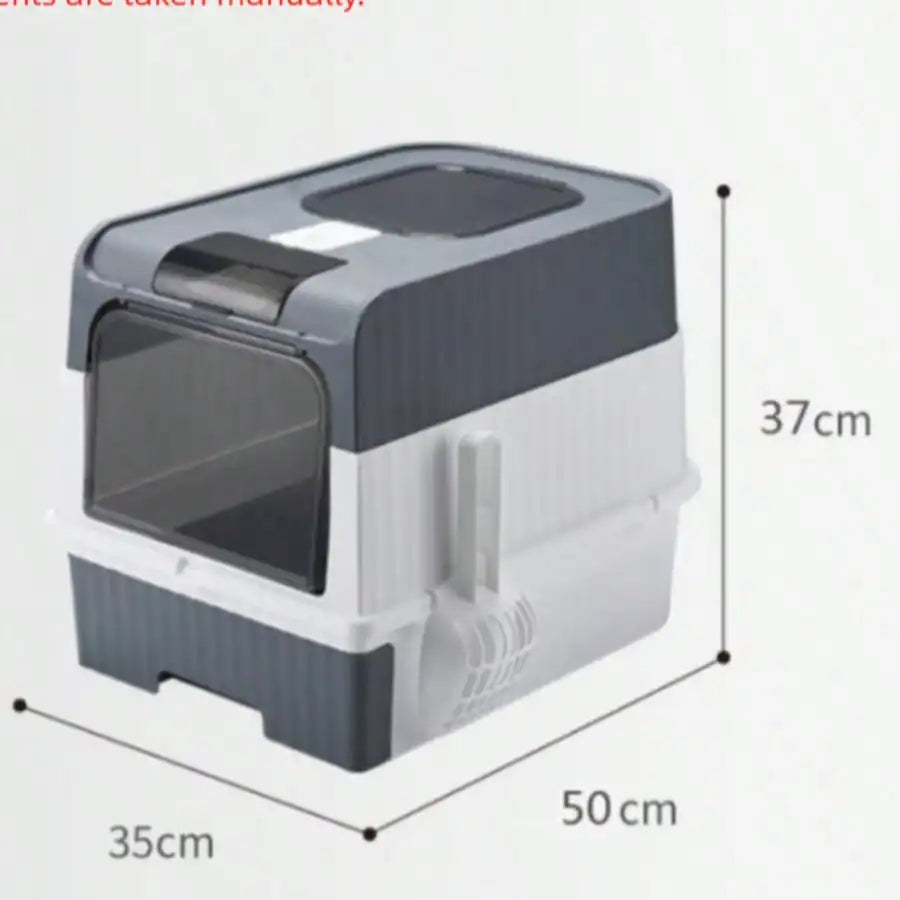 Enclosed Top Entry Cat Litter Box With Odor Proof Cover