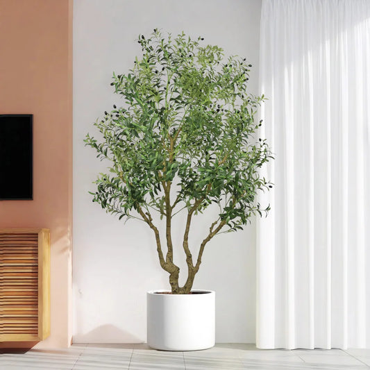Artificial Olive Tree Lifelike Leaves And Natural Trunk Home Decor
