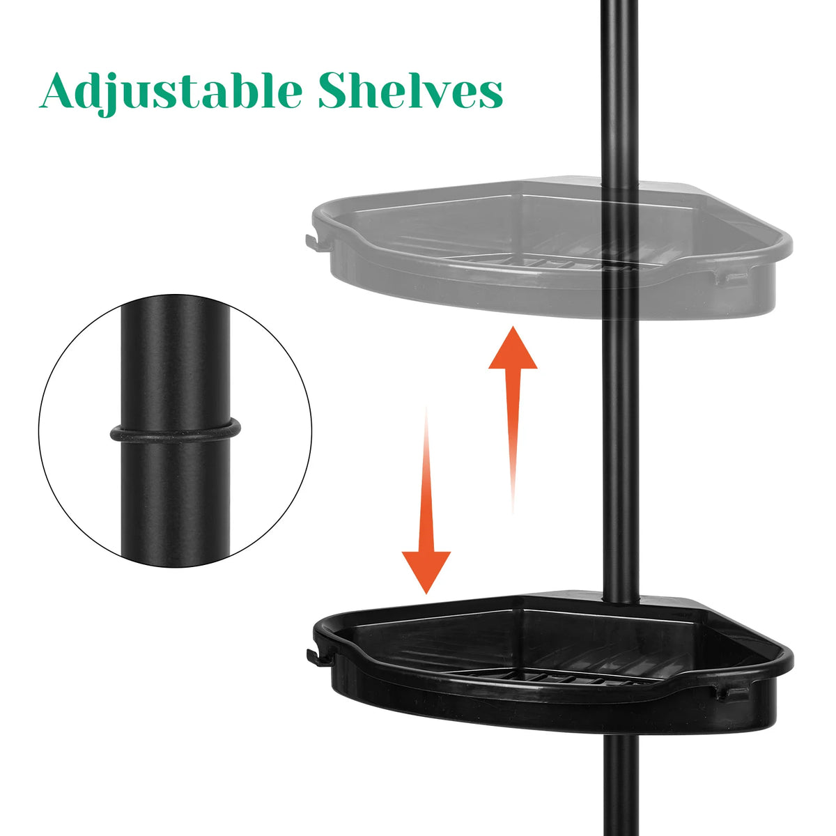 HiMISS 4 Tier Corner Shower Caddy Adjustable Bathroom Storage Organizer