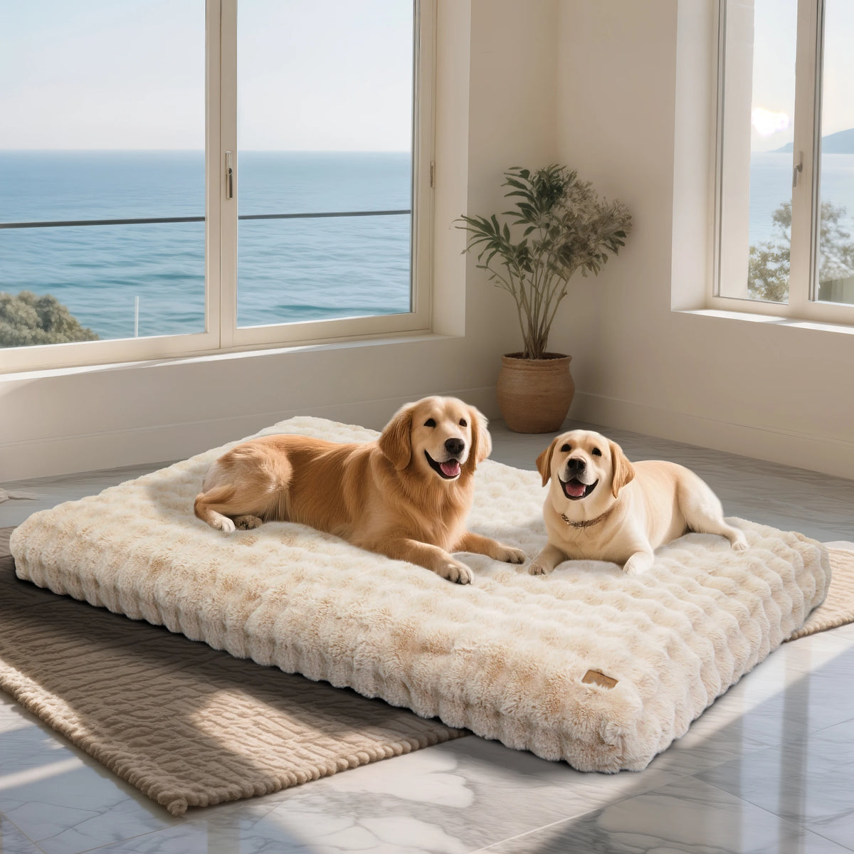 Bingopaw Ultra Soft Plush Calming Dog Bed With Removable Cover