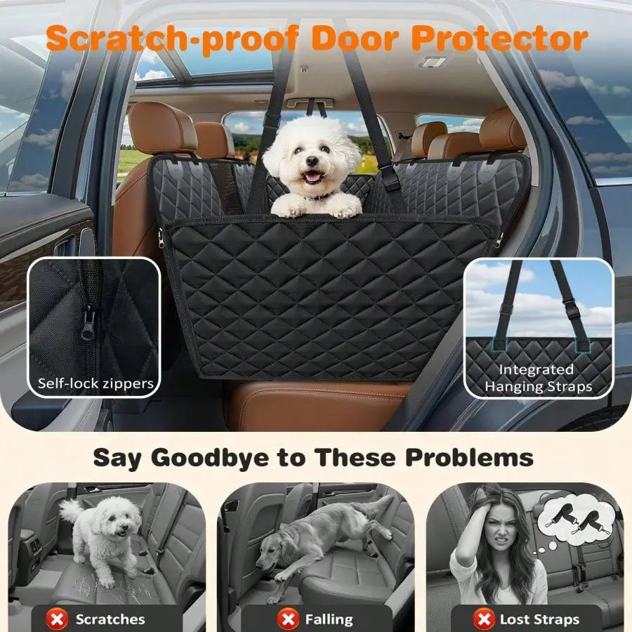 Heavy Duty Dog Car Hammock Seat Cover Waterproof Pet Protector