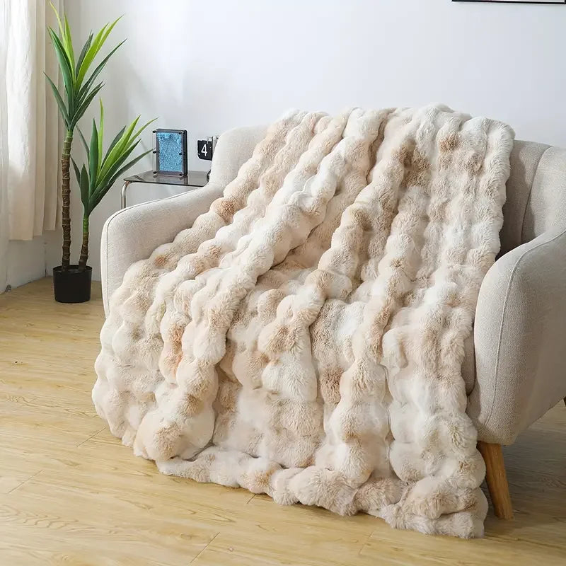 Rosekind Bubble Fleece Throw Blanket For Soft Bedroom Decor