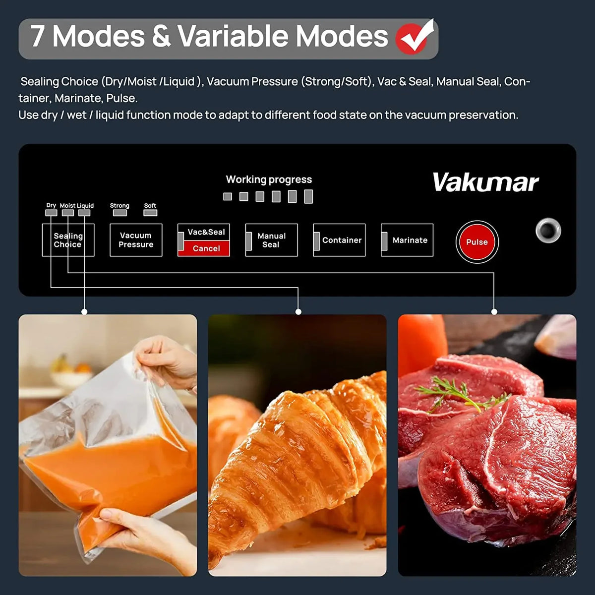 Vakumar Automatic Electric Food Vacuum Sealer Packaging Machine