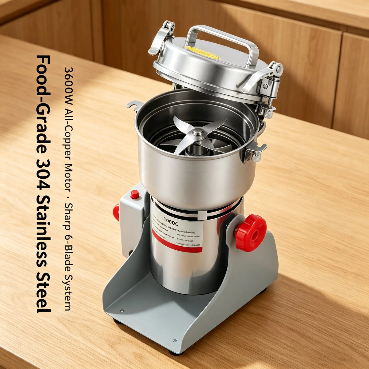 Commercial Electric Grain Mill Stainless Steel Adjustable Powder Grinder