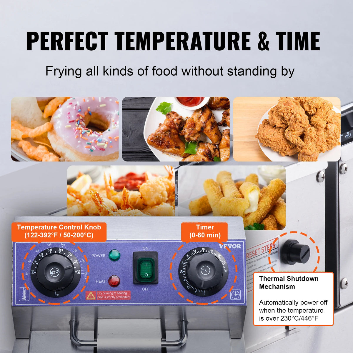 SucceBuy Commercial Electric Deep Fryer Dual Detachable Tanks