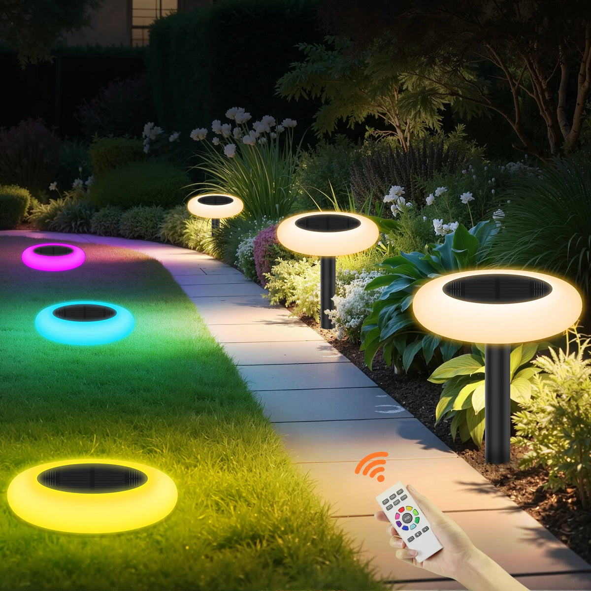Intelamp Solar Outdoor Pathway Lights For Garden And Lawn