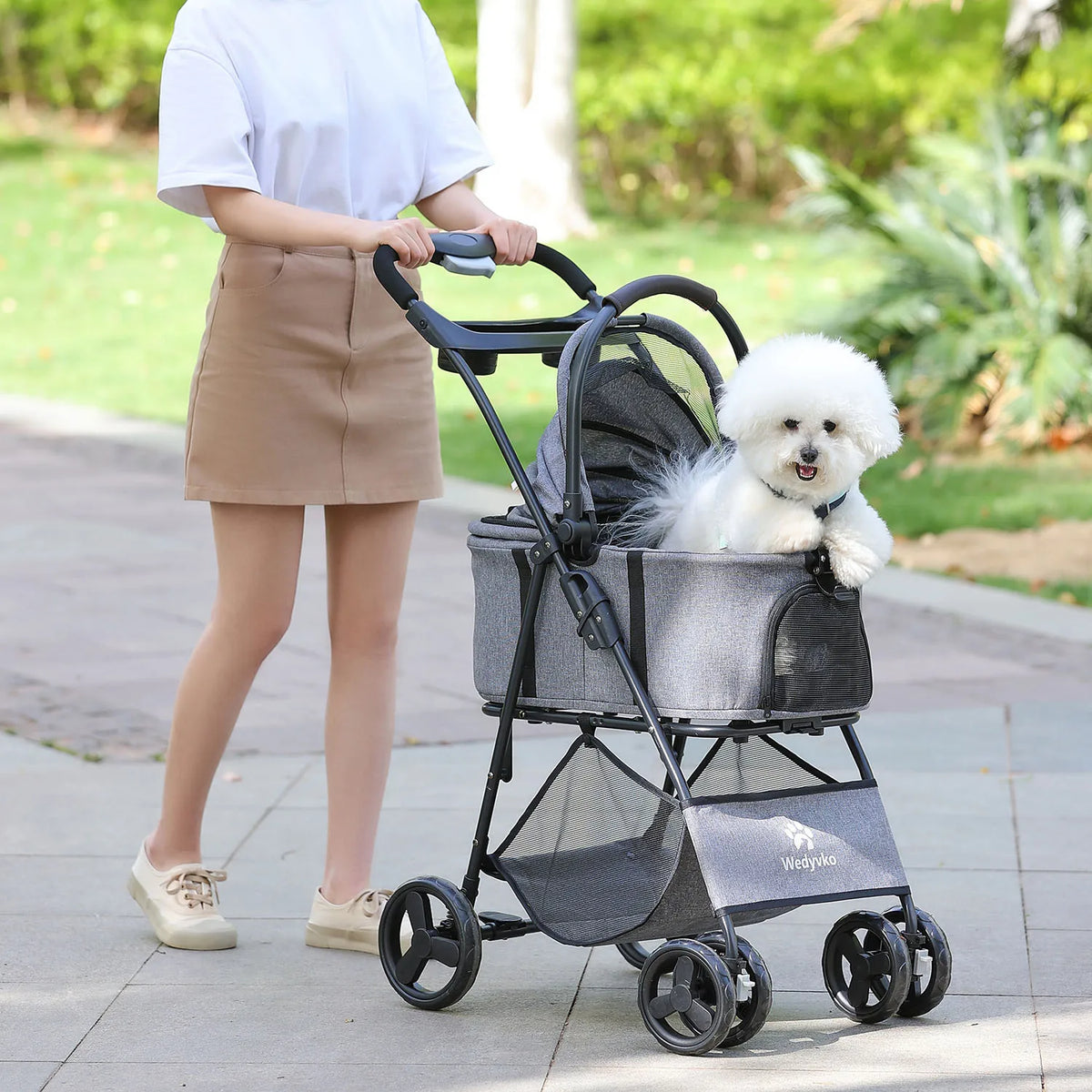 All Terrain Folding Pet Stroller With Removable Carrier For Pets