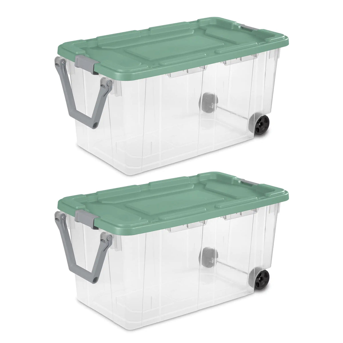 Sterilite Industrial Wheeled Plastic Storage Tote With Handle