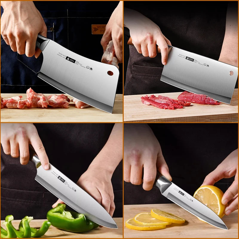 Professional Stainless Steel Kitchen Knife Set For Home Chef Cutting
