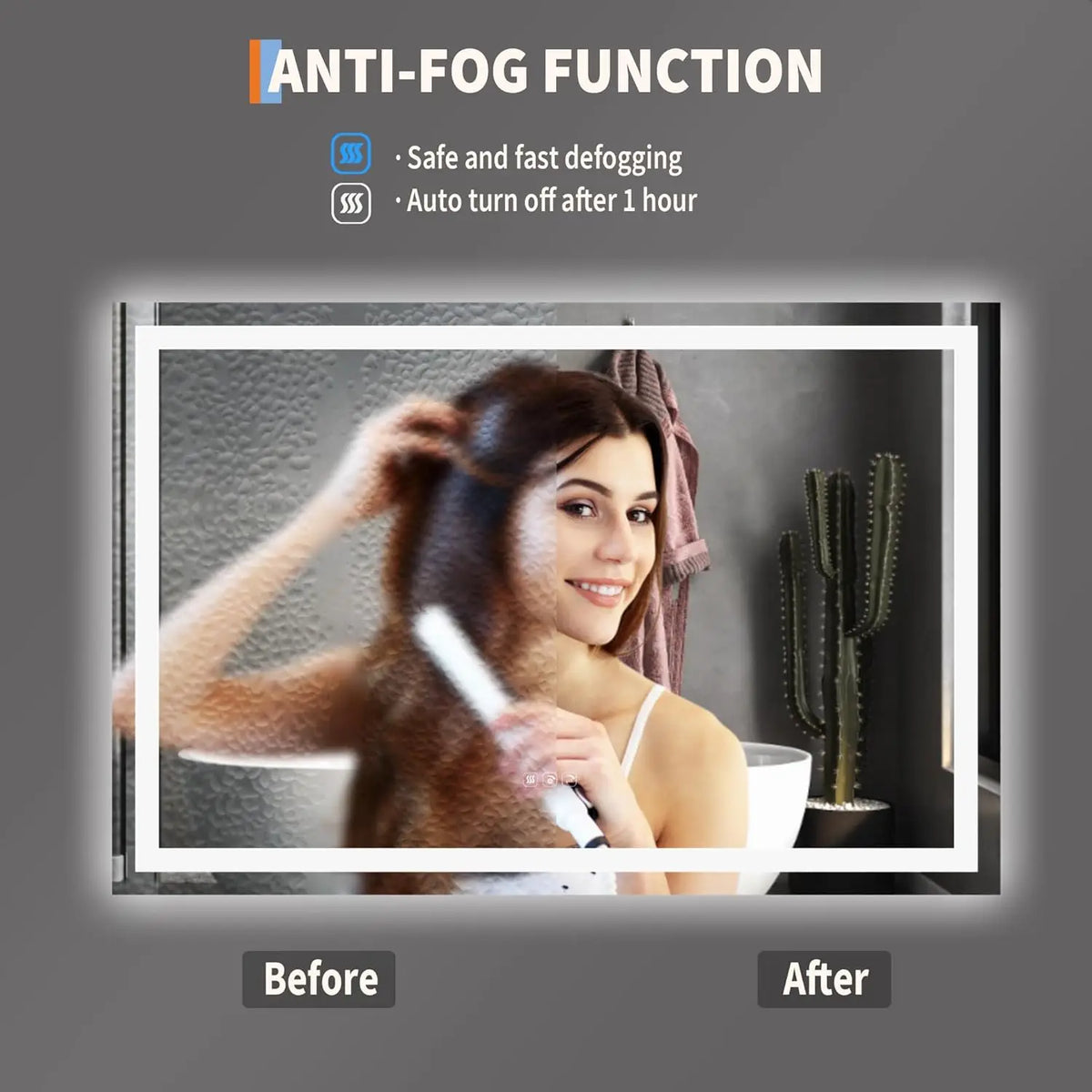 Twister Ck Led Bathroom Mirror With Anti Fog And Dimming