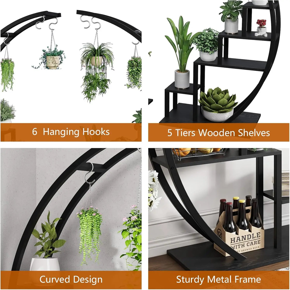 Twister Ck Five Tier Metal Plant Stand For Home Patios