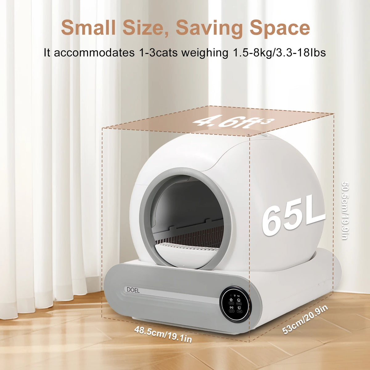 DOEL Automatic Smart Self Cleaning Cat Litter Box App Controlled
