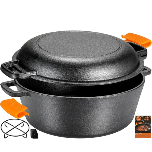 Heavy Cast Iron Dutch Oven Pot For Cooking With Lid