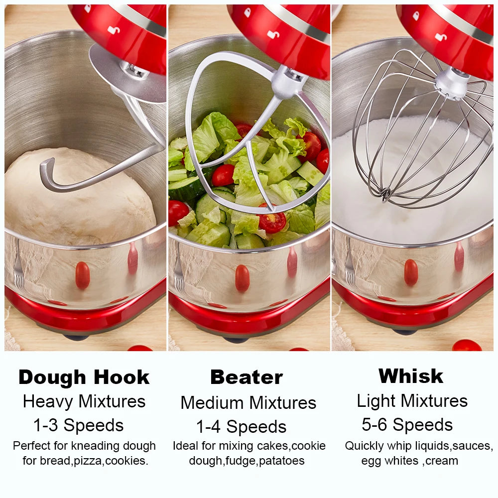 BioloMix Quiet Kitchen Stand Mixer With Tilt Head Design