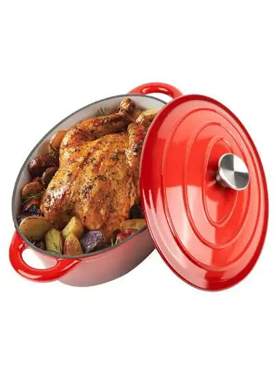 Enameled Cast Iron Oval Dutch Oven Pot For Cooking And Baking