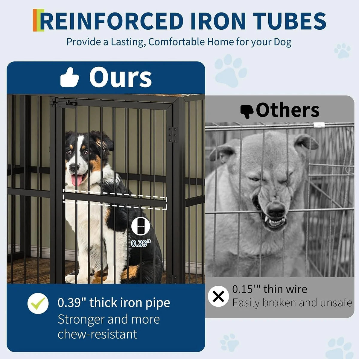 Heavy Duty Wooden Double Dog Crate With Storage Table