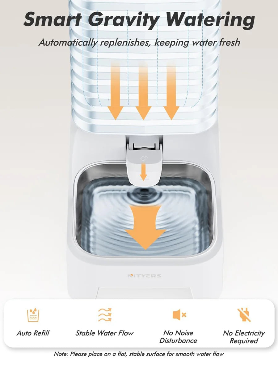 Nityers Gravity Pet Water Dispenser Stainless Steel Bowl
