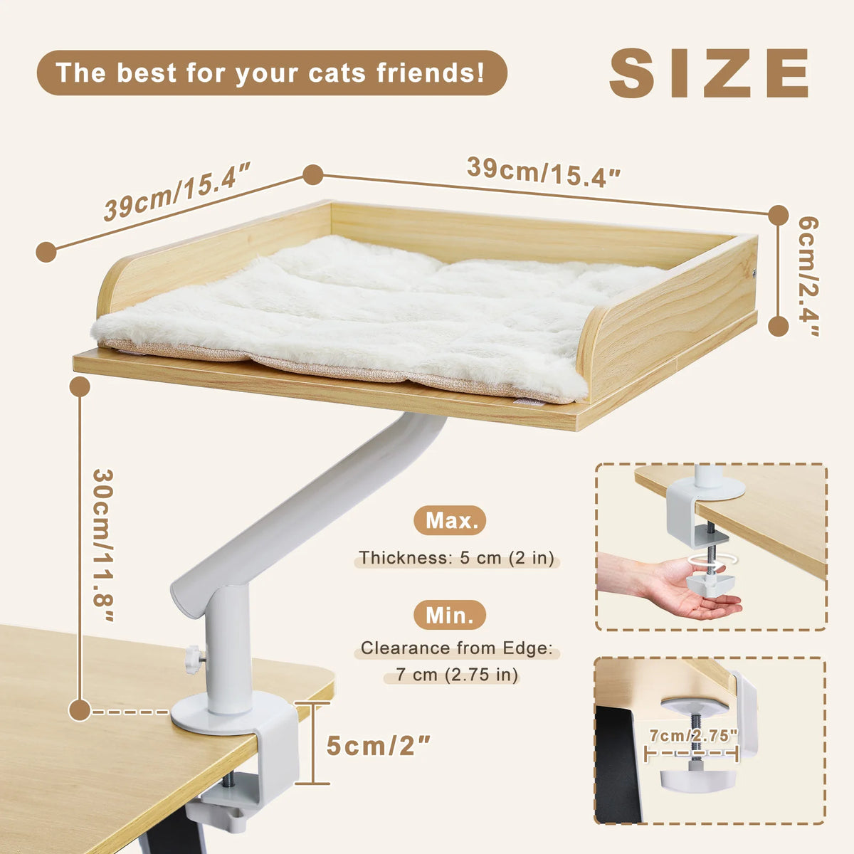 PAWZ Road Rotating Cat Bed Desk Stand Breathable Pet Hammock