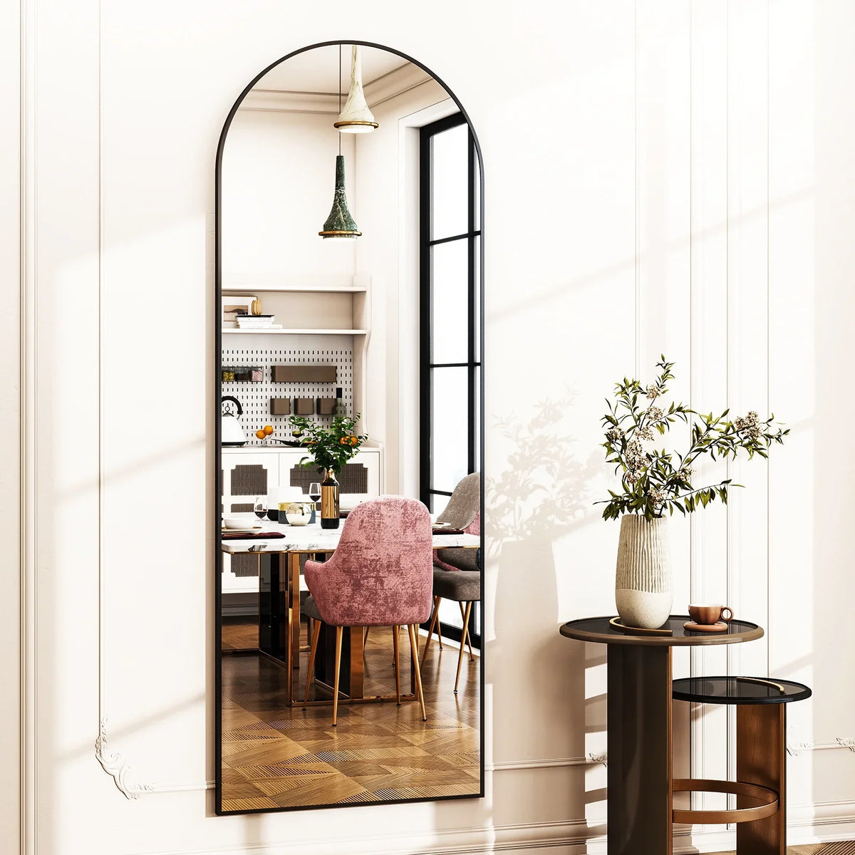 Modern Arched Floor Mirror Free Standing Full Body Home Decor