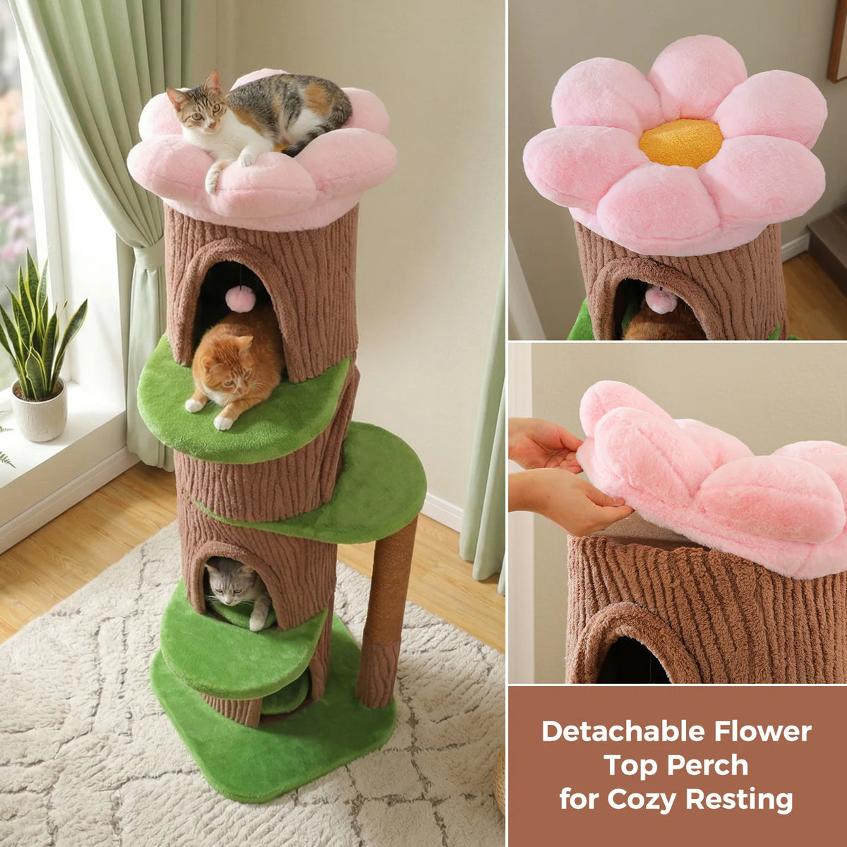 PAWZ Road Sturdy Cat Tower With Four Spacious Luxury Condos