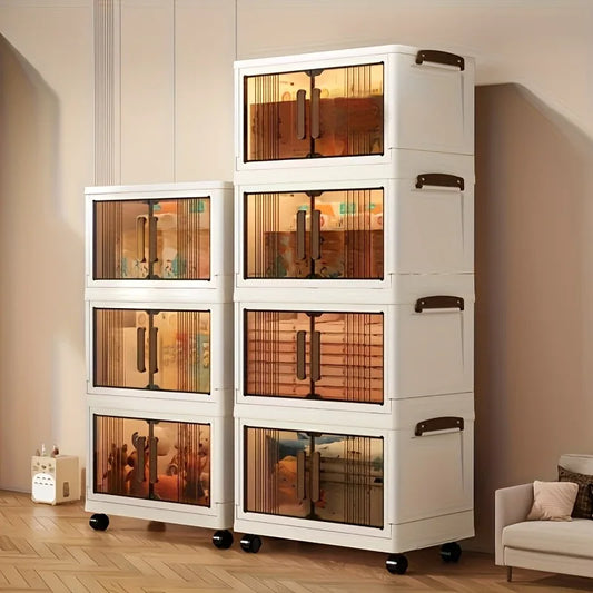 Heavy Duty Plastic Folding Storage Cabinet With Lid And Wheels