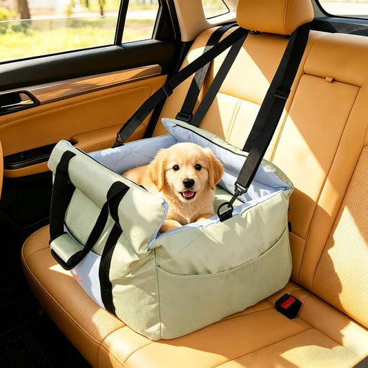 Borwart Portable Dog Car Booster Seat With Safety Belt