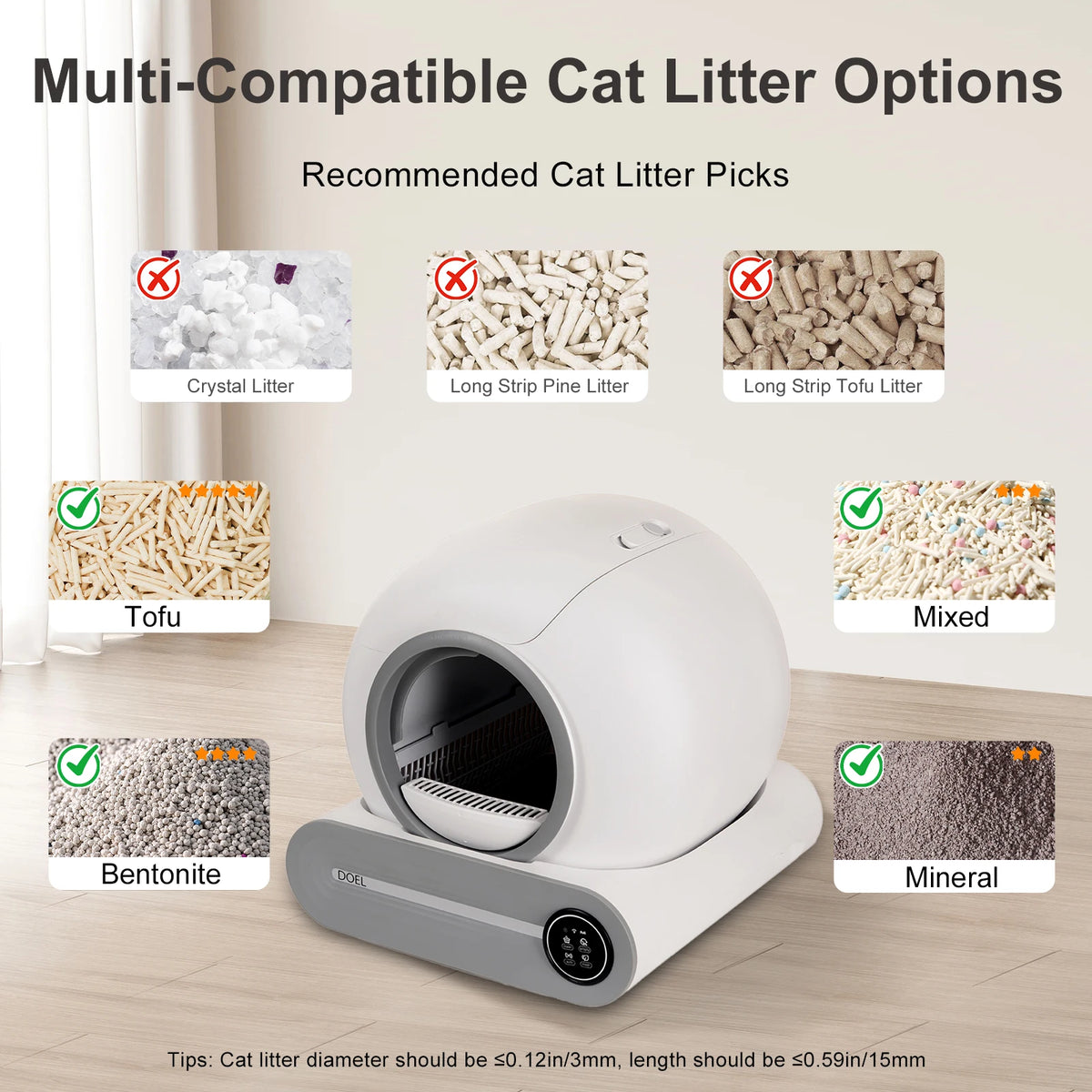 DOEL Automatic Smart Self Cleaning Cat Litter Box App Controlled