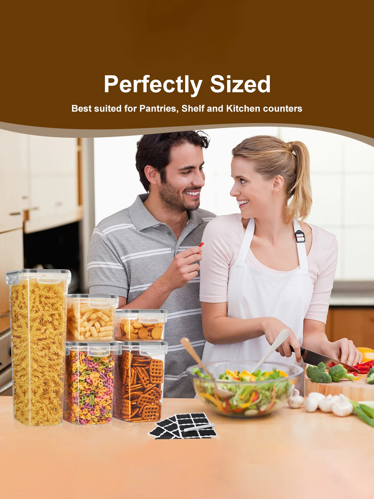 Sealed Plastic Food Storage Containers With Lids For Pantry Organization