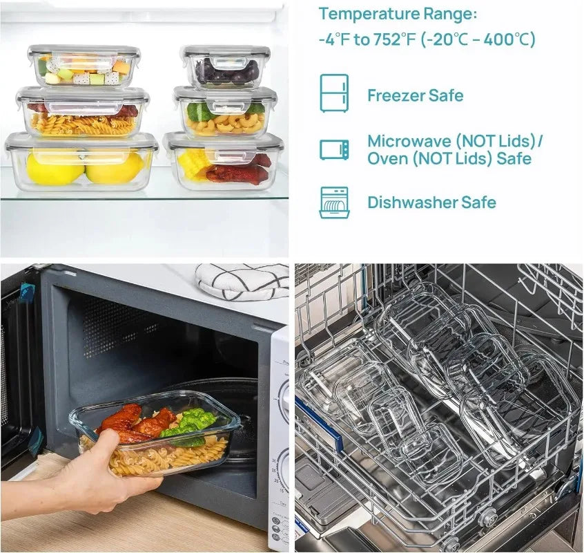 Premium Airtight Borosilicate Glass Storage Containers With Lids